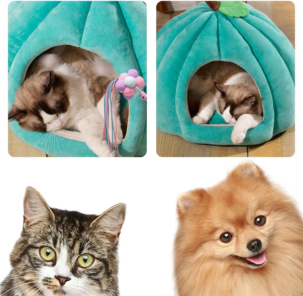 New Pumpkin Cat Bed Cat Beds For Indoor Cats Cute Pumpkin Shape Cat Cave Bed Cat Tent Halloween Cat House Bed Warm Sleeping Bed For Cats Small Dogs