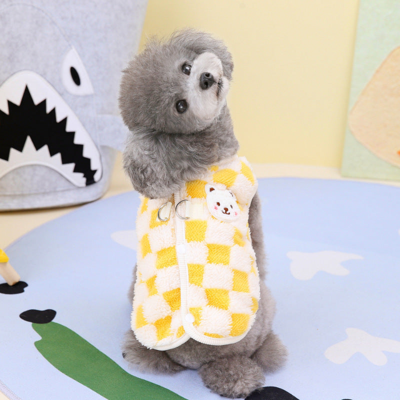 Autumn And Winter Dog Clothes Pet Velvet Thermal Vest