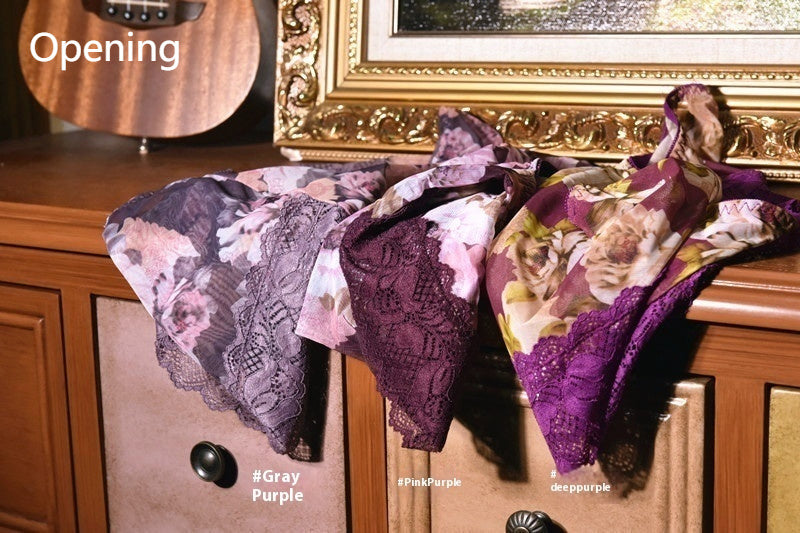 Printed Sexy Mid-waist Ice Silk Ultra-thin Underwear Men