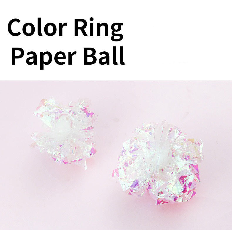 This Colorful Noise-making Paper Ball Cat Toy Is A Great Way To Keep Your Cat Entertained And Amused. It's A Self-playing Toy That Comes In A White Color