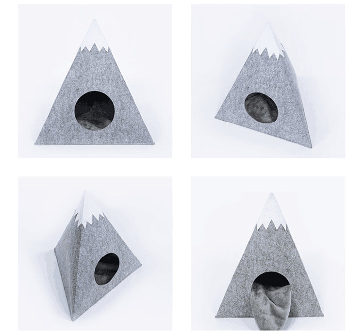 Snow Mountain Shape Semi-enclosed Felt Pet Kennel