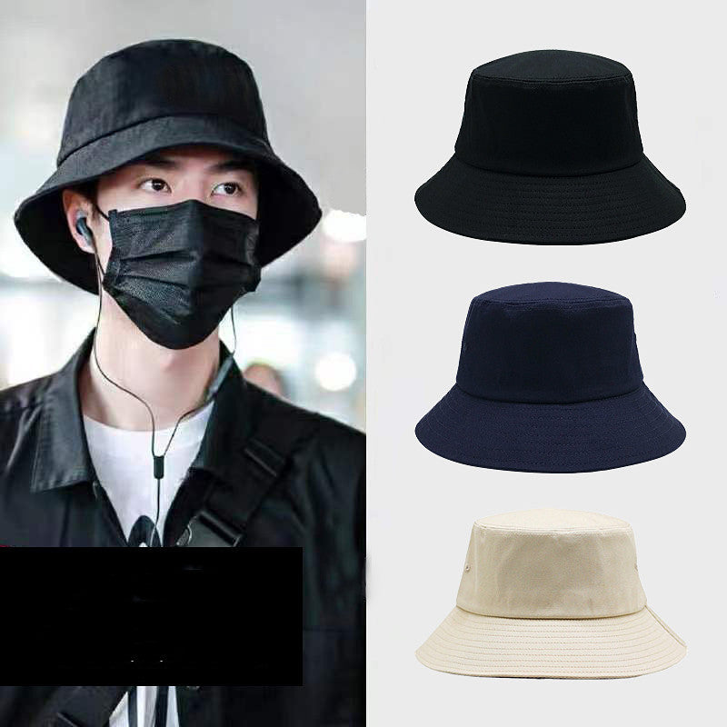 All-match Sunscreen Fisherman Hat With Windproof Rope With Large Brim