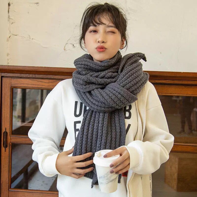 Men's Fashion Versatile Solid Color Warm Scarf