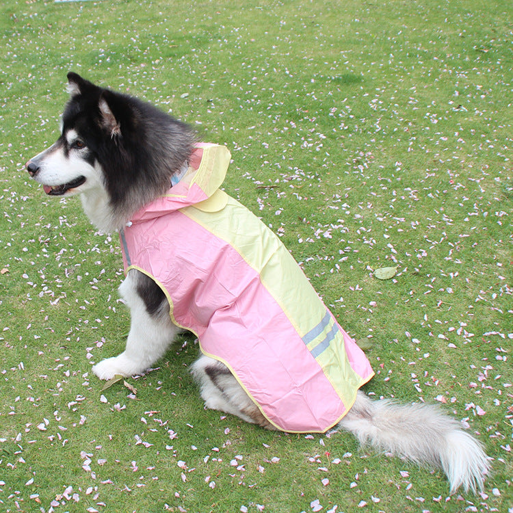 Color dog cloak raincoat with reflective