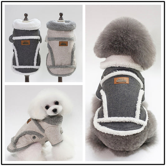 Pet Two-leg Fleece-lined Personalized Warm Keeping Dog Clothes