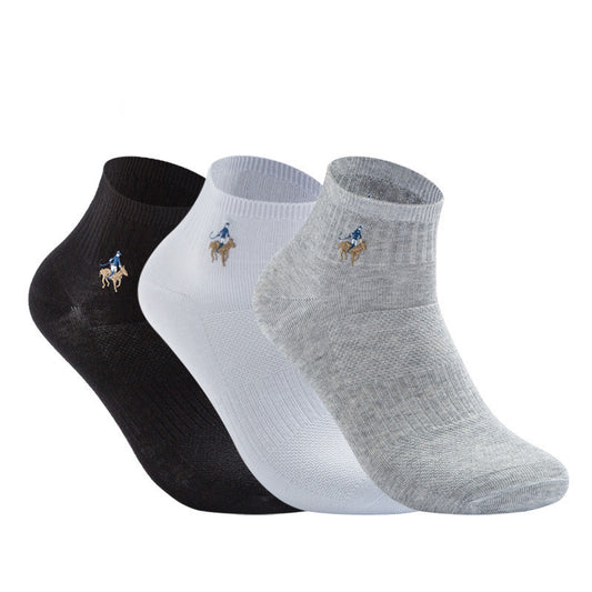 Double Needle Mesh Breathable Cotton Boat Socks