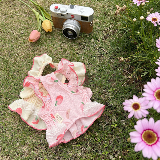 Fashion Peach Double Lace Skirt