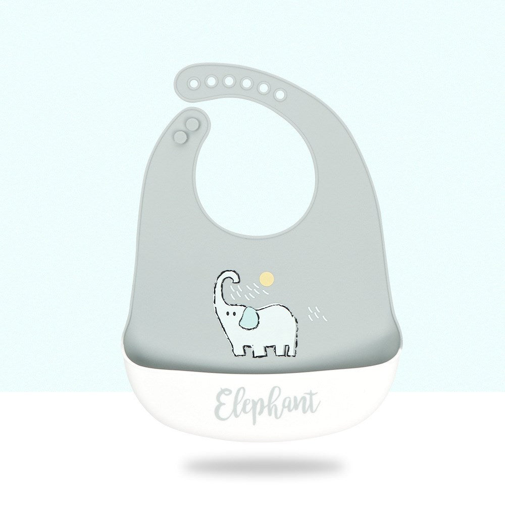 Baby Cartoon Silicone Bib Waterproof And Dirt-proof Super Soft