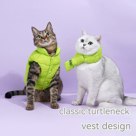 Pet Cat And Dog Universal Clothes Vest Winter Warm Cat New Winter Clothes Anti-lint
