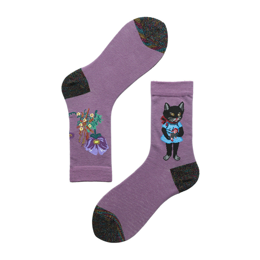 Fashion Personality Jacquard Women's Short Cotton Socks