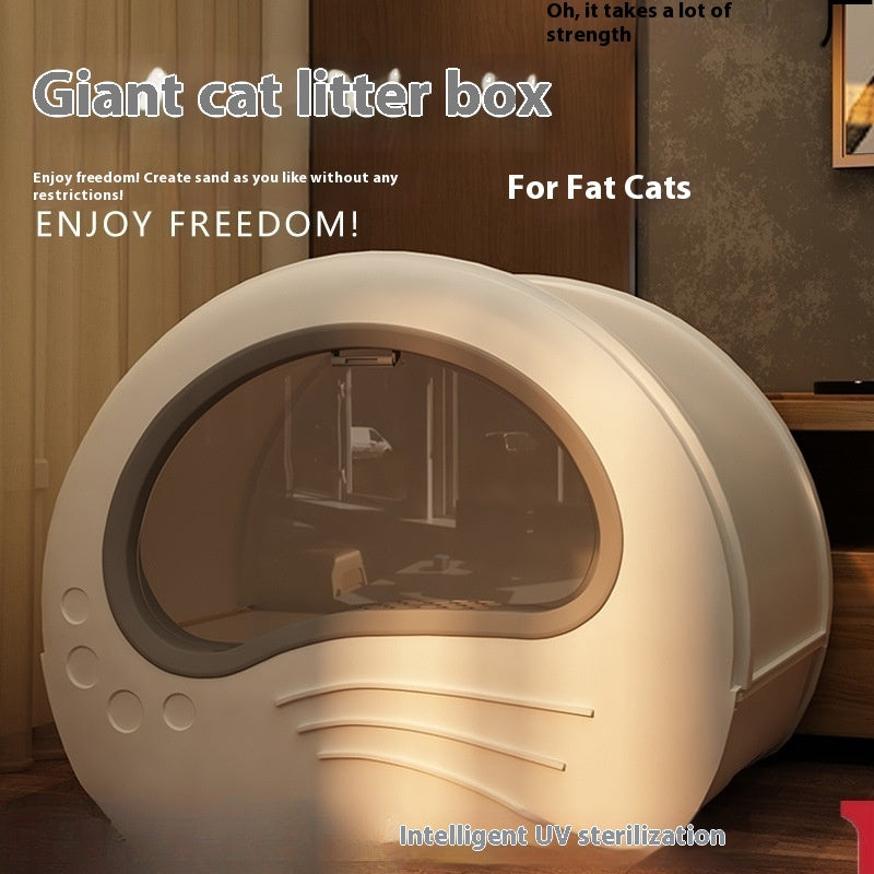Extra Large Fully Enclosed Deodorant Anti-splash Cat Toilet