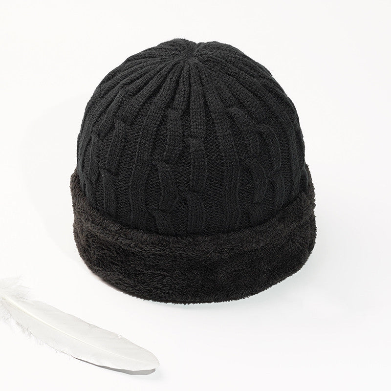 Men's Middle-aged And Elderly Wool Hat With Wool And Thick Knitted Hat