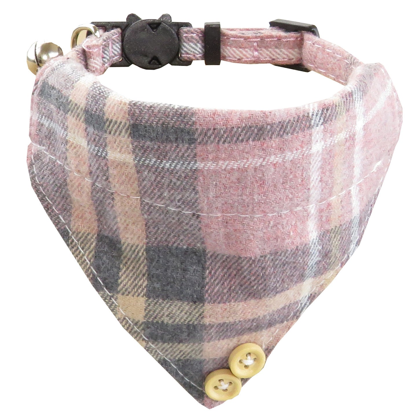 Bow Tie Cat Collar Bandana Breakaway Pet Collar Bandana With Classic Plaid Adjustable Cat Collar With Scarf And Bowtie Necklace