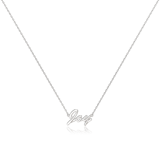 Rhodium Plated Classic Name Necklace SN020R
