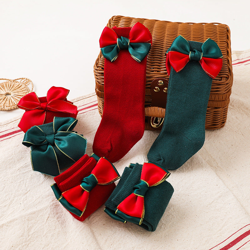 Fashion Children's Double Pack Of Plain Color Stockings