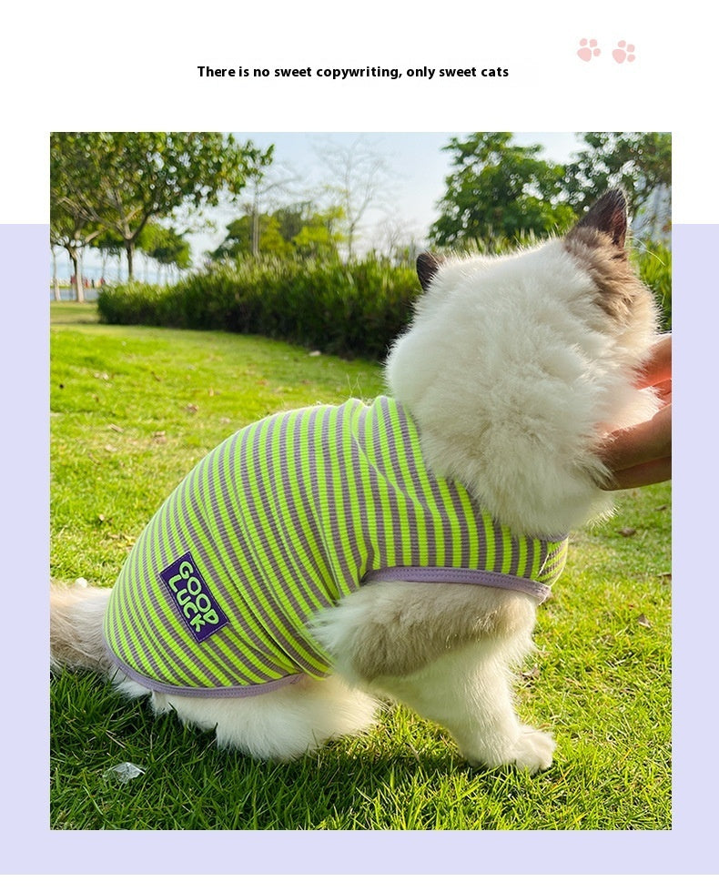 Cool Breathable Stripes Vest Pet Clothes Small Dog Cat Clothes