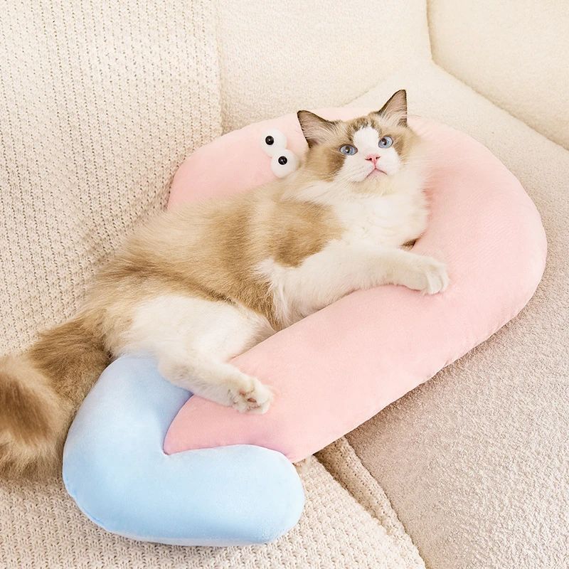 Cute Cat Eye Pillow Pet Neck Support Sleeping Pillow For All Seasons Cat And Dogs Supplies Pet Accessories Dog Kennel Cat House