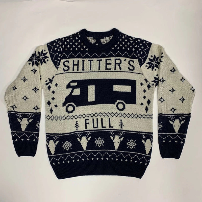 Pullover Crewneck Jacquard Christmas Sweater