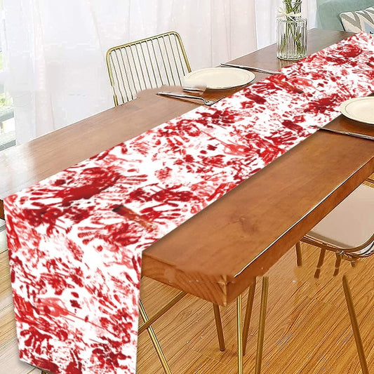 Horror Happy Halloween Tablecloth Bloody Handprint Table Cover Festival Halloween Party  Tablecloth Decoration Supplies