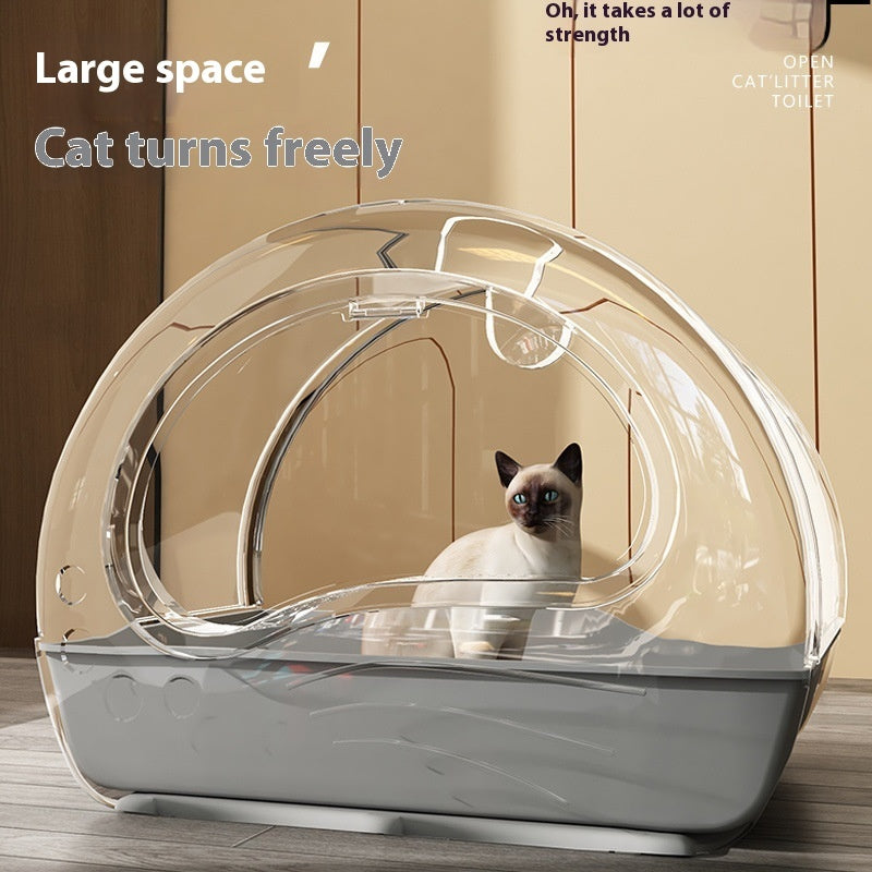 Extra Large Fully Enclosed Deodorant Anti-splash Cat Toilet