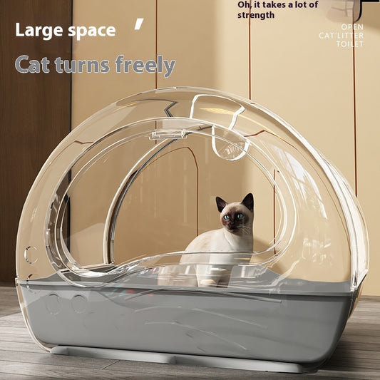 Extra Large Fully Enclosed Deodorant Anti-splash Cat Toilet