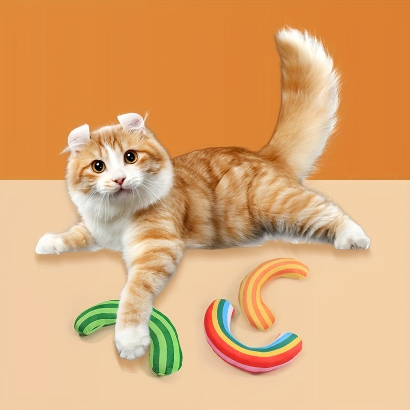 Cat Toy Set Cat Noise Toy With Built In Catnip Striped Pattern Cat Pillow