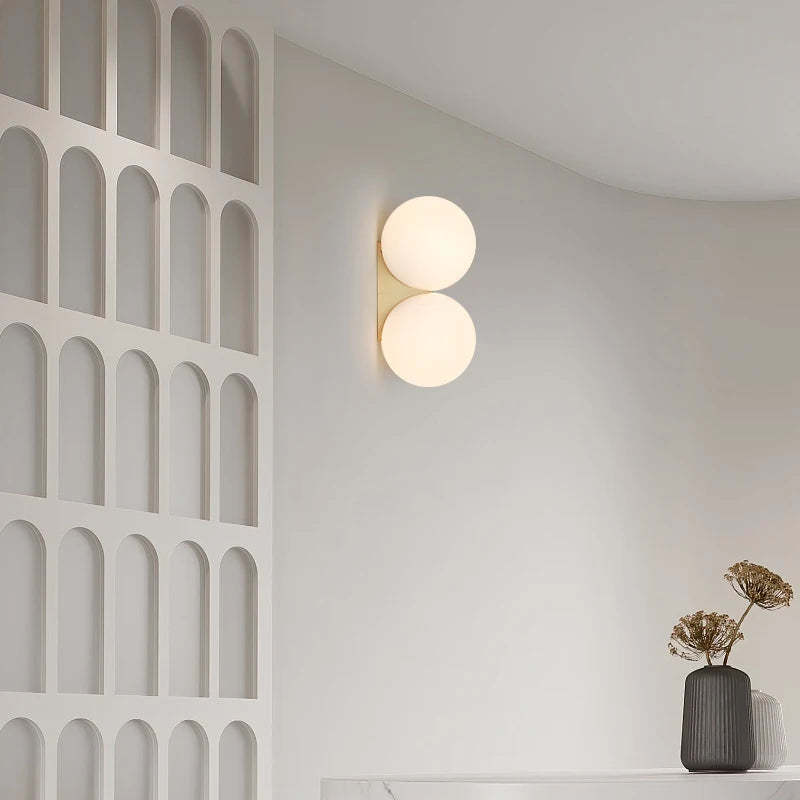 Bedroom Bedside Lamp Simple Glass Ball Wall Lamp
