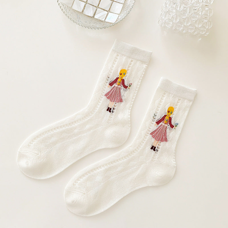 Ladies Korean Style Ins Trendy Hollow Tube Socks