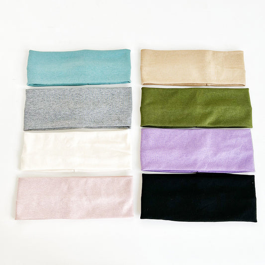 Solid Color Elastic Knitted Headband Athleisure