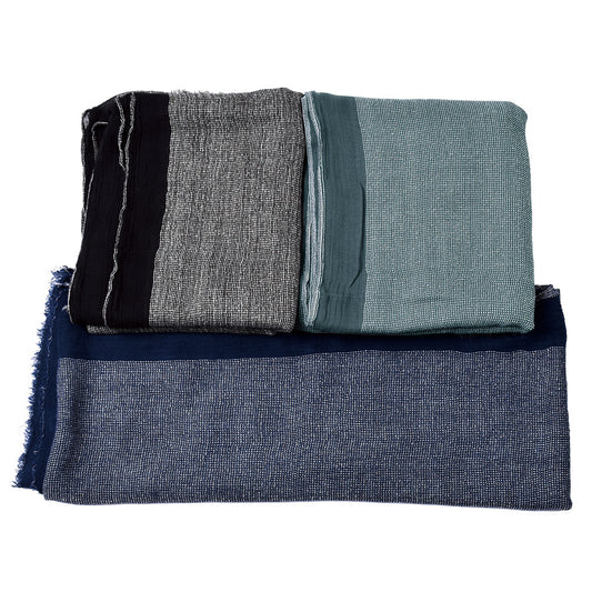 Autumn And Winter Cotton And Linen Yarn-dyed Scarf Men