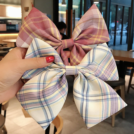 Girl's Plaid Bow Hairpin