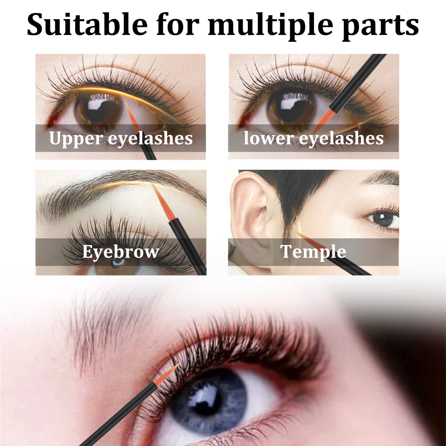 EELHOE Eyelash Serum, Natural Beauty Curl Black Thick Slender Long Gentle Not Easily Stained Mascara