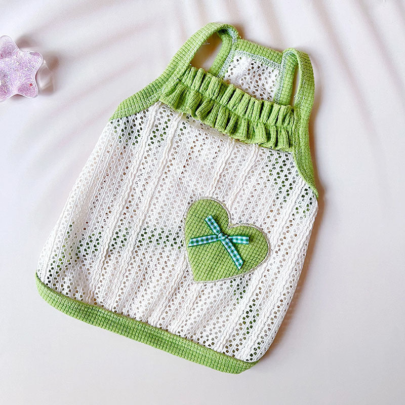 Cool Breathable Sweetheart Embroidered Vest Pet Cat Dog Clothes