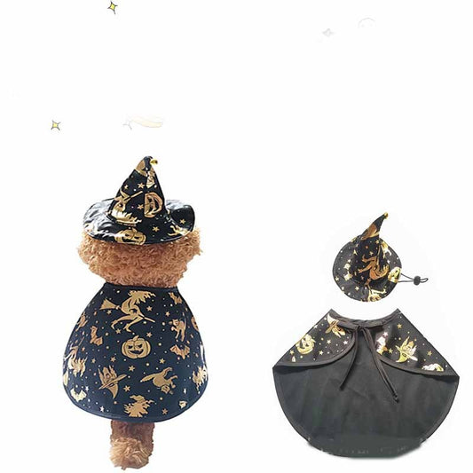 Pet Halloween Printed Wizard Cloak Set