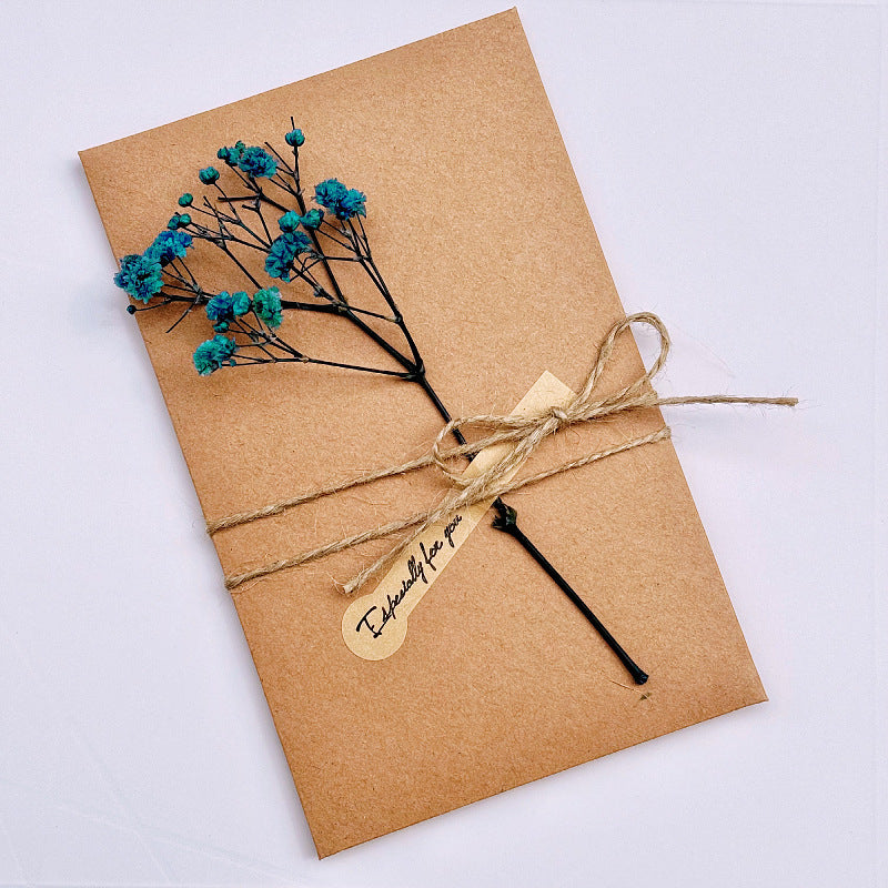 Starry Sky Dried Flower Handwritten Thank You Greeting Card