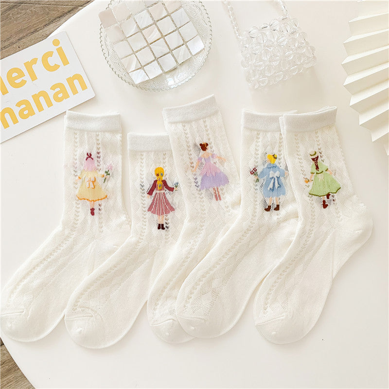 Ladies Korean Style Ins Trendy Hollow Tube Socks