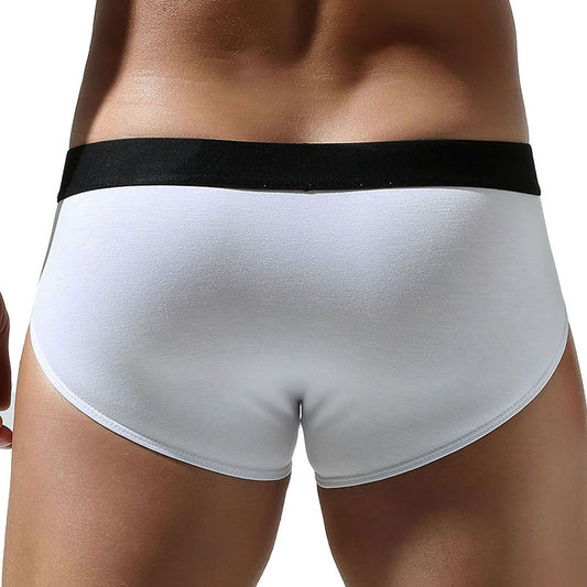 Men's Cotton Solid Color Sexy Low Waist Design Convex A Underwear