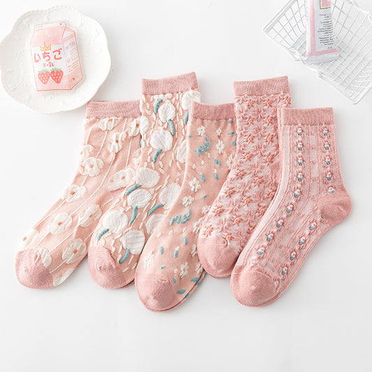 Harajuku Retro Embroidery Spring Kawaii Cute Socks