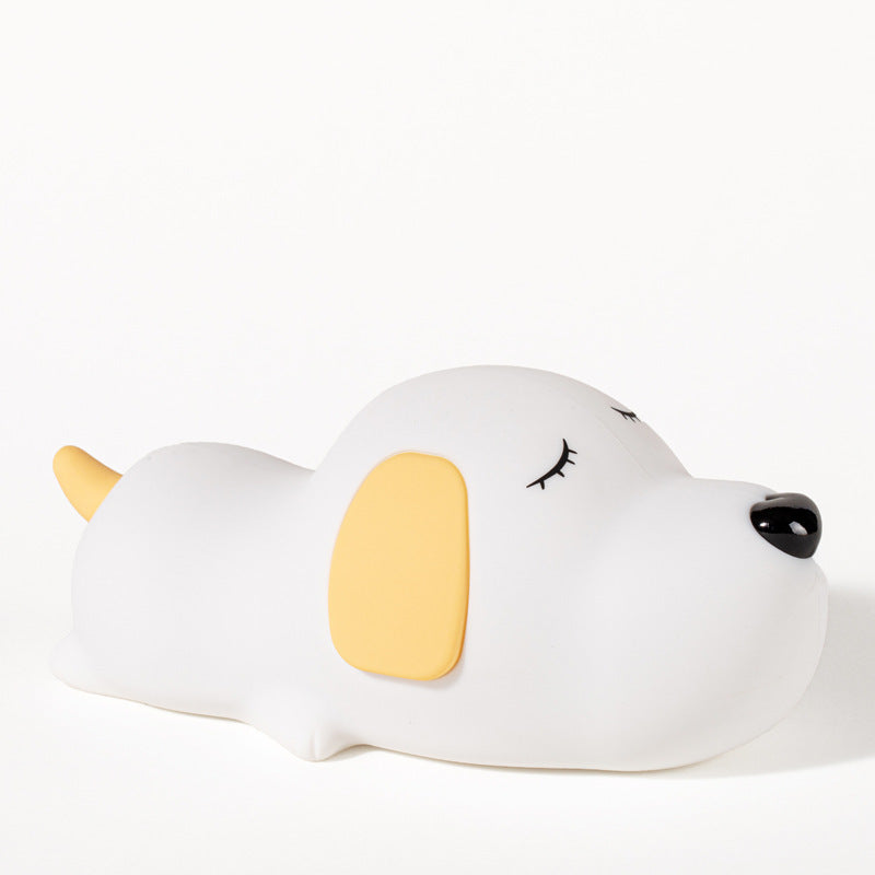 Silicone Night Lamp Cartoon Two-color Cute Dog Charging Home