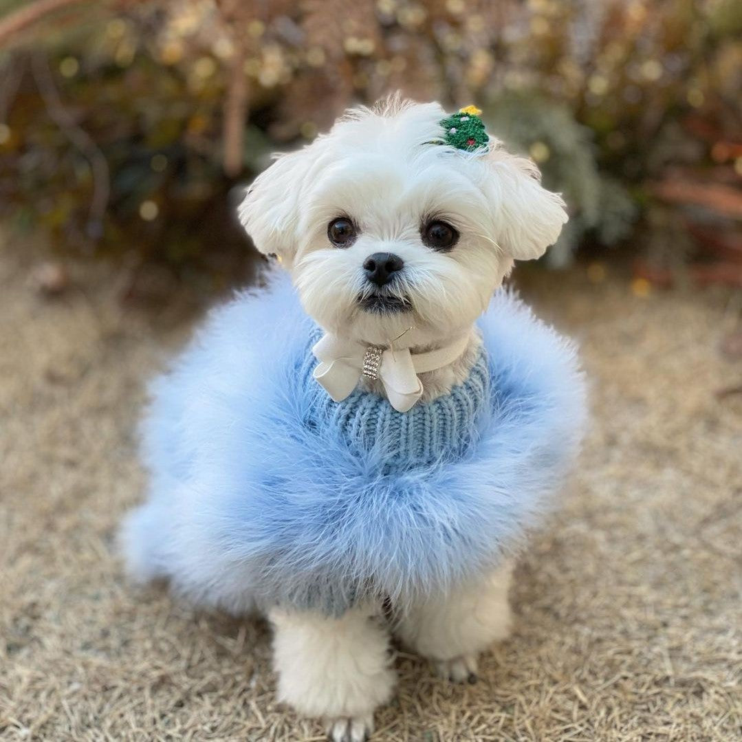 Pet Dog Plush Warm Solid Colour Jumper