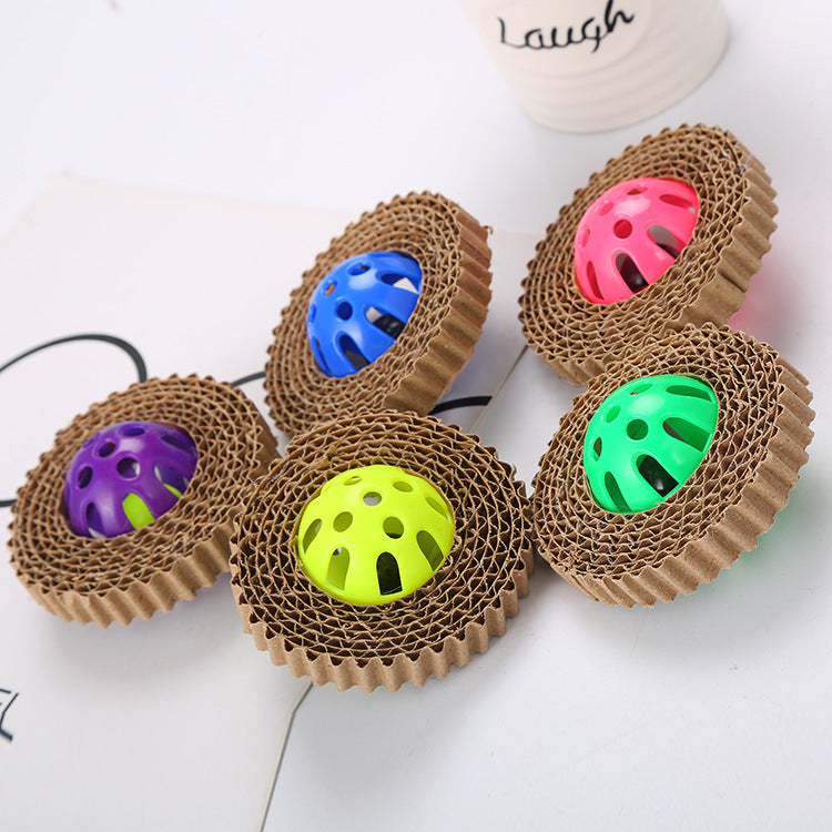 Corrugated Paper Cat Toy Plastic Ball