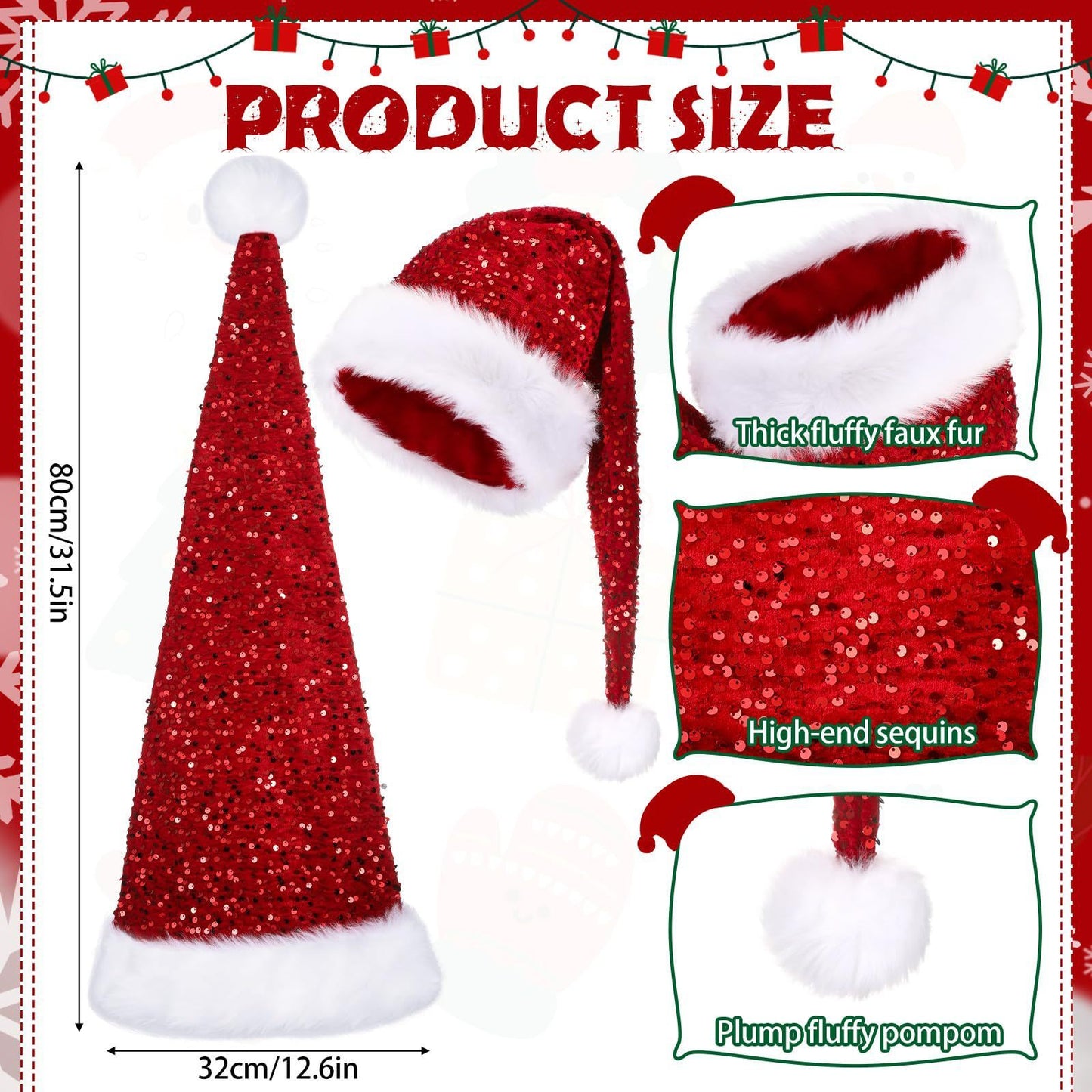 Christmas Sequin Decoration Atmosphere Sequin Cap