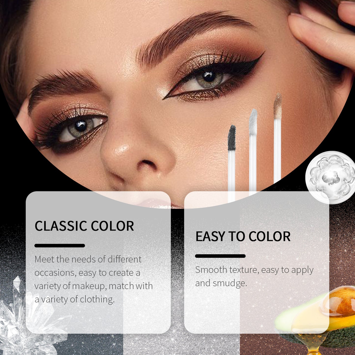 Glitter Eyeshadow Natural Color Top Up Everyday Makeup Easy Color Eye Shadow Lasting Shine