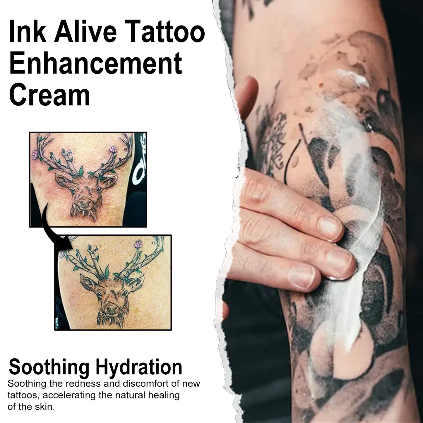 Tattoo Repair Cream, Tattoo Print Moisturizing Moisturizing Skin Repair Tattoo Color Fixing Cream