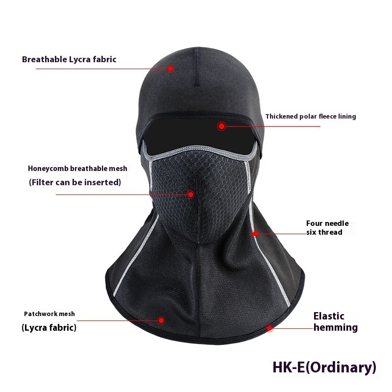 Winter Cycling Mask Warm Motorcycle Hood Outdoor Windproof Skiing