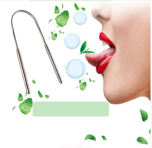 Best selling explosion models factory direct explosion models 304 stainless steel tongue scraper to remove bad breath clean tongue moss scraper