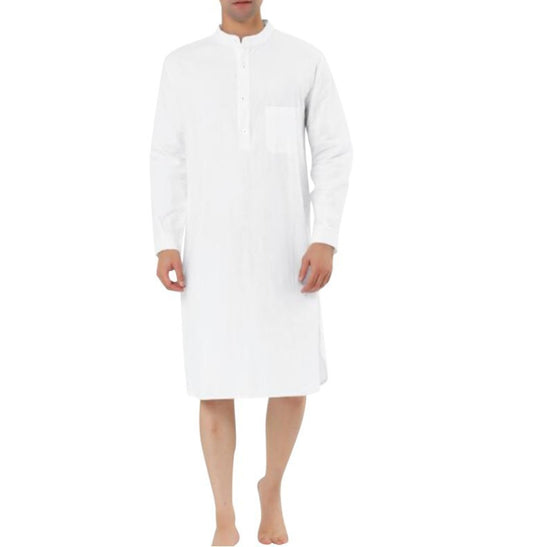 Fashion Simple Pocket Men's Shirt Robe