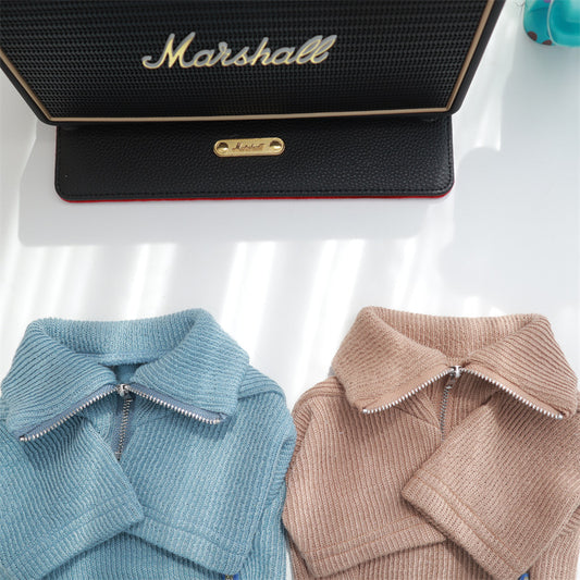 Pet Clothes Dog Stand-up Collar Zipper Bottoming Shirt