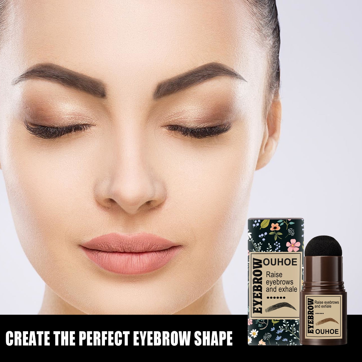 OUHOE Eyebrow Stamp, Thrushy Brow Print Lazy Waterproof Sweatproof Makeup And Hairline Shade Powder