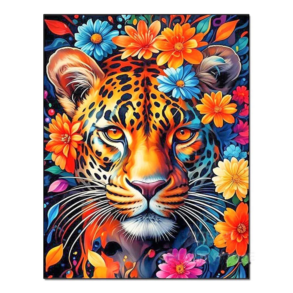 DIY Handmade Diamond Painting With Colorful Animals And Full Diamonds